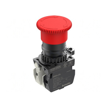 Comutator de siguranţă 22mm 2 NC x2 roşie | Electronic-mag.ro | Componente Electronice