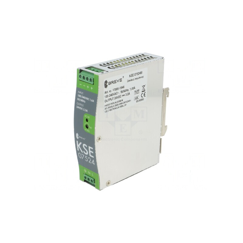 Alimentator pulsatoriu pentru şină DIN 76,8W 24VDC 3,2A IP20 | Electronic-mag.ro | Componente Electronice