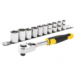 Set chei tubulare 6-puncte 3/8, 11 buc. - Set chei tubulare 6-puncte 3/8, 11 piese | Electronic-mag.ro | Componente Electronice