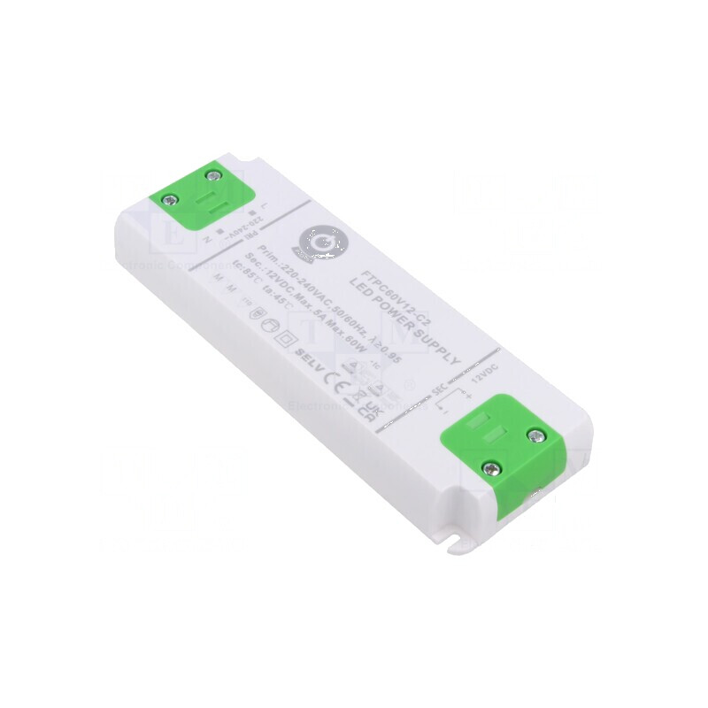 Alimentator LED 60W 12VDC 5A | Electronic-mag.ro | Componente Electronice