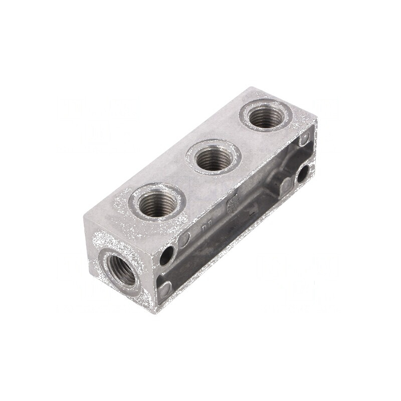 Bloc ramificator de presiune 0-16bar din aluminiu - 1 intrare si 3 iesiri | Electronic-mag.ro | Componente Electronice