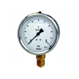 Manometru cu clasa 1,6, diametru de 63mm, temperatură -20÷60°C din oţel | Electronic-mag.ro | Componente Electronice