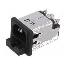 Conector: alimentare AC soclu tată 6A 250VAC IEC 60320 5220 | Electronic-mag.ro | Componente Electronice