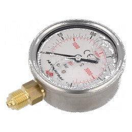 Manometru cu glicerină 0-250 bar 63mm | Electronic-mag.ro | Componente Electronice