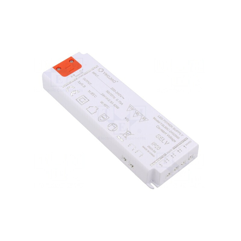 Alimentator LED 60W 24VDC 2,5A 220÷240VAC IP20 - Alimentator LED compact | Electronic-mag.ro | Componente Electronice