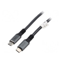 Cablu USB C 3m negru-gri | Electronic-mag.ro | Componente Electronice