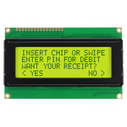 Afişaj LCD alfanumeric galben-verde 20x4 LED | Electronic-mag.ro | Componente Electronice