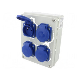 Tablou electric IP44 pentru perete - Priză x4 | Electronic-mag.ro | Componente Electronice
