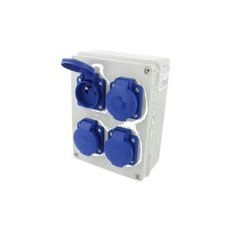 Tablou electric IP44 pentru perete - Priză x4 | Electronic-mag.ro | Componente Electronice