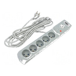Prelungitor cu prize: protecție la supratensiune, 5 prize, 10A | Electronic-mag.ro | Componente Electronice