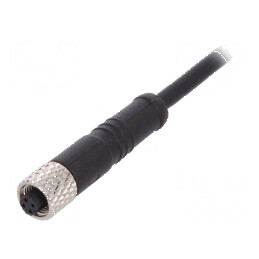 Conector M5 mufă mamă PIN: 4 1A drept IP67 60V 1m | Electronic-mag.ro | Componente Electronice