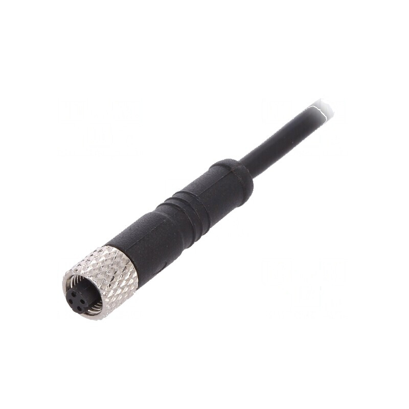 Conector M5 mufă mamă PIN: 4 1A drept IP67 60V 1m | Electronic-mag.ro | Componente Electronice