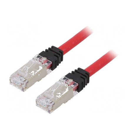 Patch cord S/FTP 10Gigabit 6a cu izolaţie LSZH roşu 2m | Electronic-mag.ro | Componente Electronice