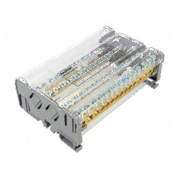 Bloc de distribuţie cu 4 piste şi 60 de borne, 125A, gri | Electronic-mag.ro | Componente Electronice