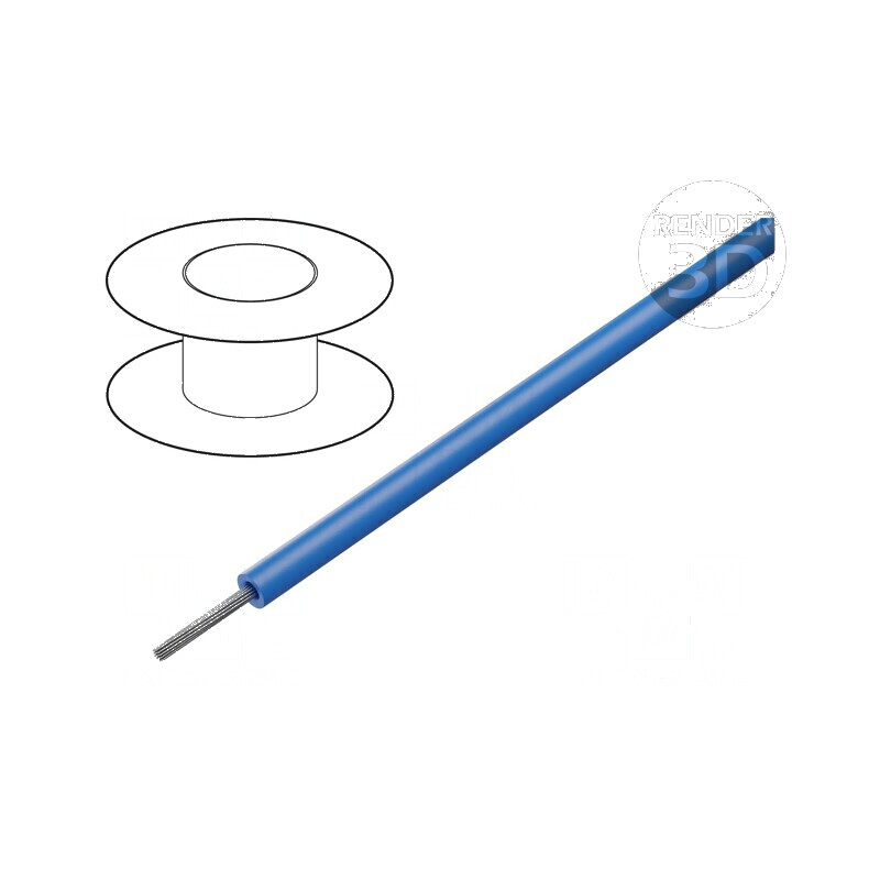 Cablu HookUp Wire litat Cu 20AWG PVC albastru 300V 30,5m - Cablu electric litat cu PVC albastru | Electronic-mag.ro | Componente Electronice