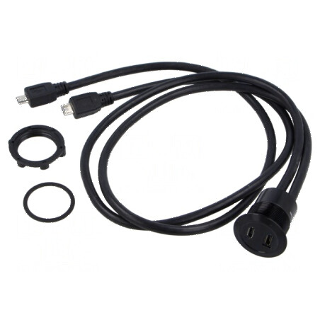Adaptor USB 2.0 pentru montare pe panou | Electronic-mag.ro | Componente Electronice