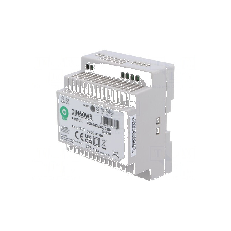 Alimentator pulsatoriu 40W 5VDC 8A DIN 1 - Alimentator pulsatoriu 40W 5VDC 8A DIN 1 | Electronic-mag.ro | Componente Electronice