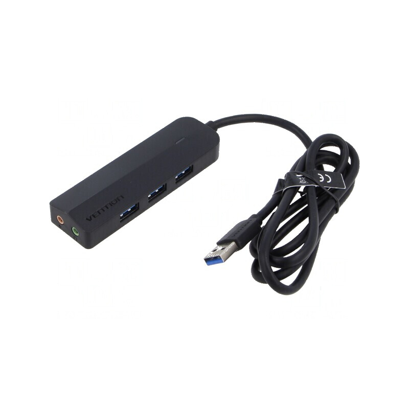 Hub USB 3.0 Plug and Play, LED indicator, negru, cablu 1m | Electronic-mag.ro | Componente Electronice