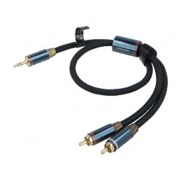 Cablu audio Jack 3,5mm - RCA x2 1,5m, negru | Electronic-mag.ro | Componente Electronice