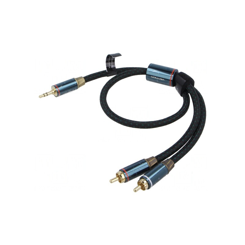 Cablu audio Jack 3,5mm - RCA x2 1,5m, negru | Electronic-mag.ro | Componente Electronice