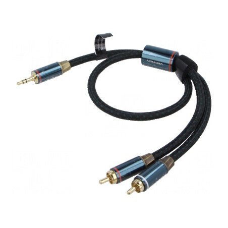 Cablu audio Jack 3,5mm - RCA x2 1,5m, negru | Electronic-mag.ro | Componente Electronice