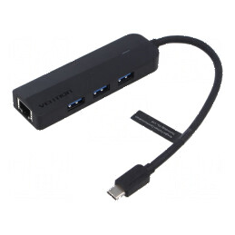 Hub USB 4 porturi cu USB A și USB C, gri | Electronic-mag.ro | Componente Electronice