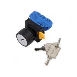 Comutator cu cheie negru 22mm 2 POZITIONARI NO - Comutator cu cheie negru 22mm 2 POZITIONARI NO | Electronic-mag.ro | Componente Electronice