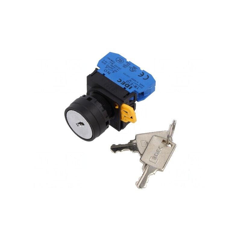 Comutator cu cheie negru 22mm 2 POZITIONARI NO - Comutator cu cheie negru 22mm 2 POZITIONARI NO | Electronic-mag.ro | Componente Electronice