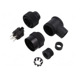 Conector circular 400V PIN 5 mufă tată pe cablu 20A | Electronic-mag.ro | Componente Electronice