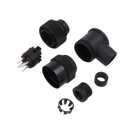 Conector circular 400V PIN 5 mufă tată pe cablu 20A | Electronic-mag.ro | Componente Electronice