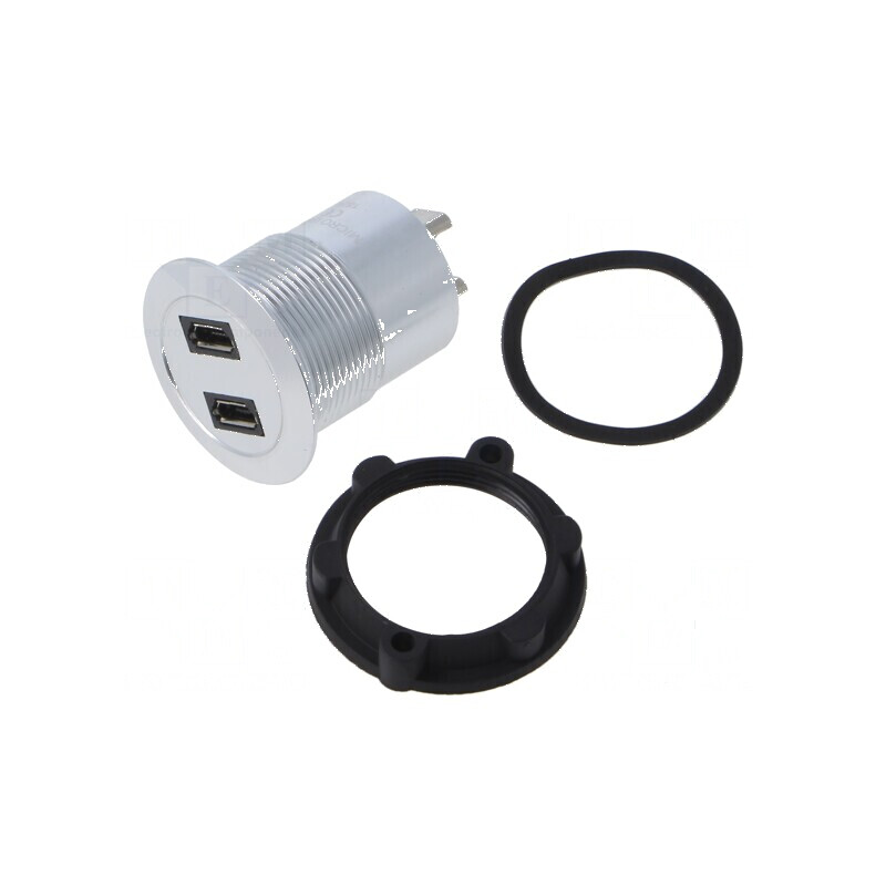 Adaptor USB 2.0 pentru montare pe panou | Electronic-mag.ro | Componente Electronice