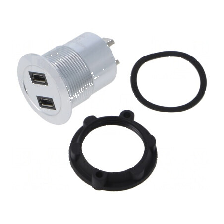 Adaptor USB 2.0 pentru montare pe panou | Electronic-mag.ro | Componente Electronice