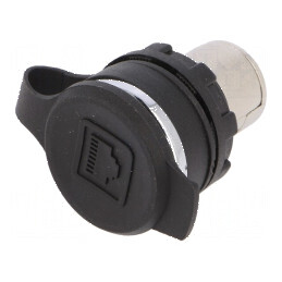 Soclu RJ45 pe panou IP65 Placare aurit: Soclu RJ45 pentru utilizare în exterior | Electronic-mag.ro | Componente Electronice