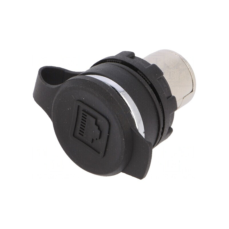 Soclu RJ45 pe panou IP65 Placare aurit: Soclu RJ45 pentru utilizare în exterior | Electronic-mag.ro | Componente Electronice