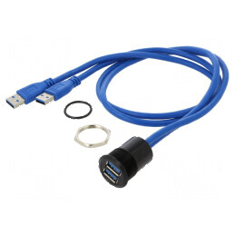 Cablu-adaptor USB 3.0 cu două socluri și două mufe | Electronic-mag.ro | Componente Electronice