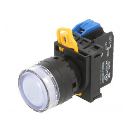 Comutator cu două poziții acționat prin apăsare alb 22mm | Electronic-mag.ro | Componente Electronice