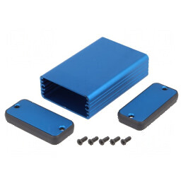 Carcasă aluminiu albastru compactă | Electronic-mag.ro | Componente Electronice