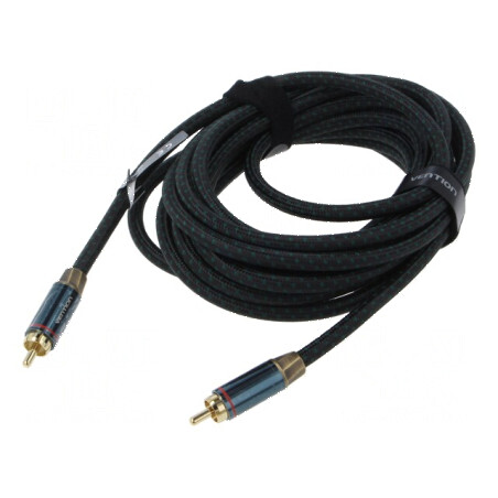 Cablu RCA mufă 5m Placare aurit negru | Electronic-mag.ro | Componente Electronice