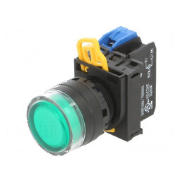 Comutator acționat prin apăsare verde 22mm, 2 POZIții stabile NO - Comutator verde acționat prin apăsare 22mm | Electronic-mag.ro | Componente Electronice