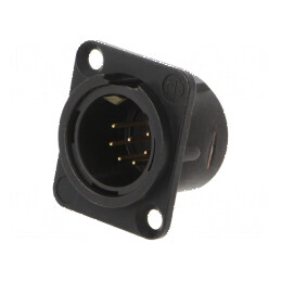 Conector XLR soclu tată PIN 7 drept lipire neagră: Conector XLR tată PIN 7 | Electronic-mag.ro | Componente Electronice