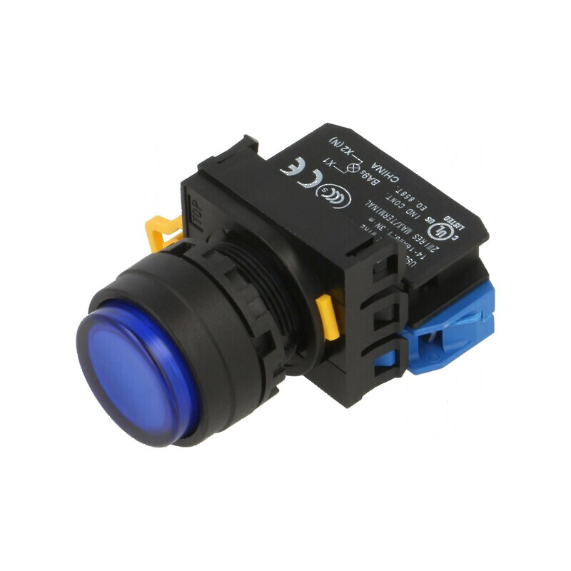 Comutator acţionat prin apăsare 22mm cu indicator LED | Electronic-mag.ro | Componente Electronice
