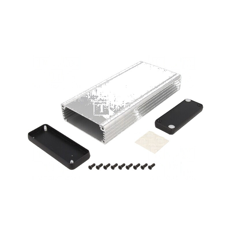 Carcasă aluminiu gri 1455 X: 78mm Y: 120mm Z: 27mm - Carcasă aluminiu gri compactă | Electronic-mag.ro | Componente Electronice