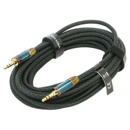 Cablu Jack 3,5mm mufă din ambele părţi 5m - Placare aurit: Cablu audio Jack 3,5mm 5m Aurit | Electronic-mag.ro | Componente Electronice