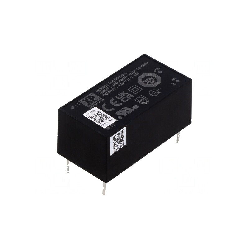 Convertor AC/DC 5W 12VDC 420mA OUT 1 83% EHL THT - Adaptor de alimentare 12V 5W | Electronic-mag.ro | Componente Electronice