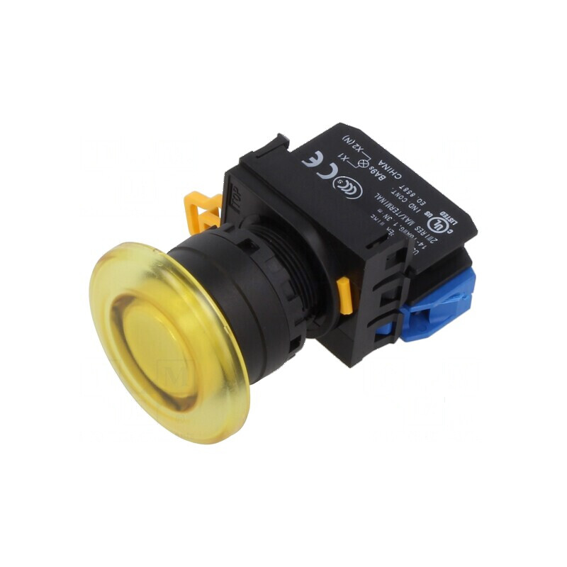 Comutator acţionat prin apăsare 22mm - Galben - 2 POZIŢII - Produs de comutare prin apăsare | Electronic-mag.ro | Componente Electronice