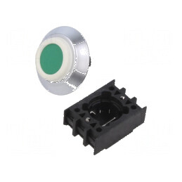 Comutator verde acţionat prin apăsare 22mm | Electronic-mag.ro | Componente Electronice