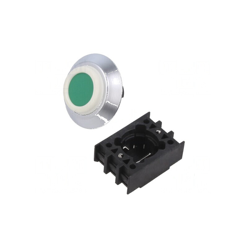 Comutator verde acţionat prin apăsare 22mm | Electronic-mag.ro | Componente Electronice