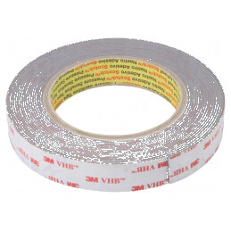Bandă de fixare acril gri 19mm x 5m | Electronic-mag.ro | Componente Electronice