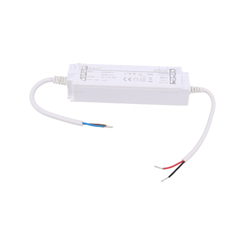 Alimentator LED 60W 12VDC 5A IP67 | Electronic-mag.ro | Componente Electronice