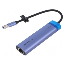 Hub USB RJ45 cu 3 porturi USB A și port USB C | Electronic-mag.ro | Componente Electronice